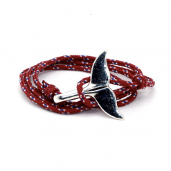 Paracord whale tail bracelet blue