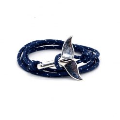 Navy Blue Whale Tail Bracelet