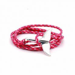 Pink whale tail bracelet