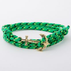 bracelet gold anchor green