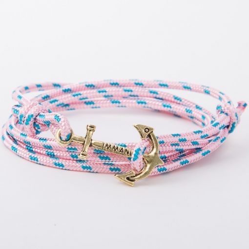 bracelet gold anchor pink
