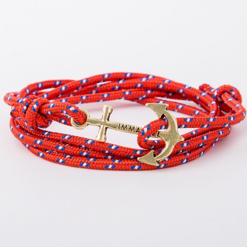 bracelet gold anchor red