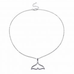 Silver whale tail bracelet